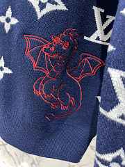Fortok Louis Vuitton Jacquard Wool Knitted Sweater Blue - 5
