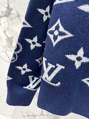 Fortok Louis Vuitton Jacquard Wool Knitted Sweater Blue - 3