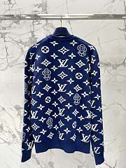 Fortok Louis Vuitton Jacquard Wool Knitted Sweater Blue - 2