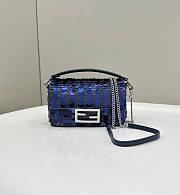Fortok Fendi Baguette Bag With Gradient Blue Sequins 19x5x11cm - 1