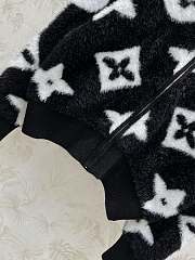 Fortok Louis Vuitton Night Monogram Mink Collar Zipper Cardigan - 4