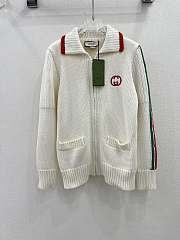 Fortok Gucci 24 Knitted Cardigan With GG Interlocking Embroidery - 1