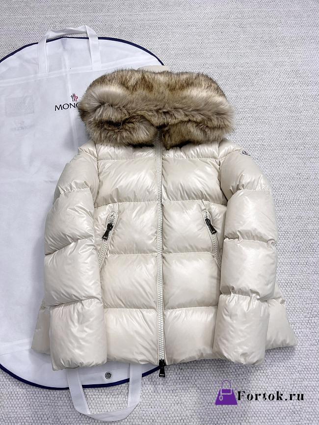 Fortok Moncler Laiche  Fur Collar Down Jacket White - 1