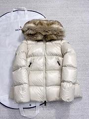 Fortok Moncler Laiche  Fur Collar Down Jacket White - 1