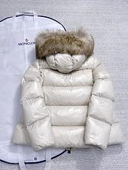 Fortok Moncler Laiche  Fur Collar Down Jacket White - 4