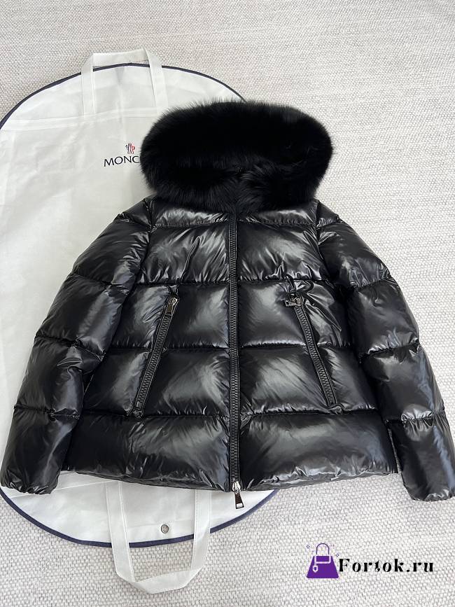 Fortok Moncler Laiche Fur Collar Down Jacket Black - 1
