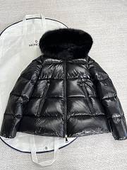 Fortok Moncler Laiche Fur Collar Down Jacket Black - 1