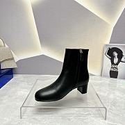 Fortok Prada Zipper Thick Heel Short Boots Black - 3