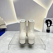 Fortok Prada Zipper Thick Heel Short Boots White - 6