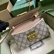 Fortok Gucci Metallic Padlock Light Pink Leather Bag With Horsebit Print 774342 10x18x5cm - 2
