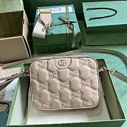 Fortok Gucci GG Quilted Zip-up Crossbody Bag Light Pink 702234 21.5x 17x 7.5cm - 1