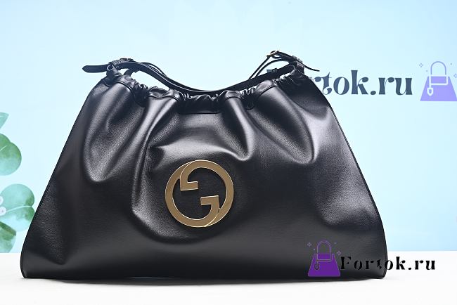 Fortok Gucci Blondie Leather Tote Bag Black 52x25x9cm - 1