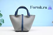 Fortok Hermes Picotin Lock Touch Bag Grey/Blue 18cm  - 2