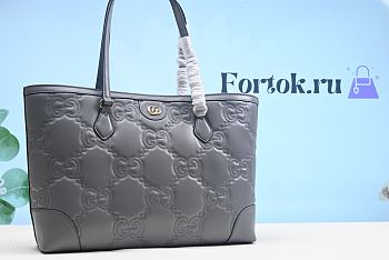 Fortok Gucci GG Quilted Open-Top Tote Bag In Grey 37cm