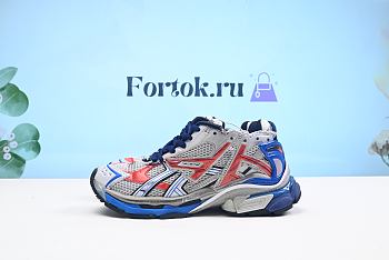 Fortok Balenciage Runner Distressed Panelled Mesh Sneakers Blue