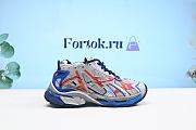 Fortok Balenciage Runner Distressed Panelled Mesh Sneakers Blue - 4