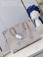 Fortok Louis Vuitton Onthego Monogram Empreinte Leather Bag White&Blue M45653 25x19x11cm - 5