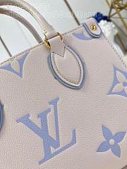 Fortok Louis Vuitton Onthego Monogram Empreinte Leather Bag White&Blue M45653 25x19x11cm - 3