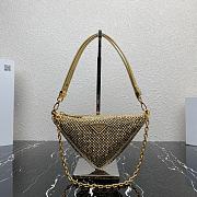 Fortok Prada Crystal-embellished Satin Gold Shoulder Bag 26cm - 1