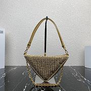 Fortok Prada Crystal-embellished Satin Gold Shoulder Bag 26cm - 3