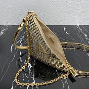 Fortok Prada Crystal-embellished Satin Gold Shoulder Bag 26cm - 2