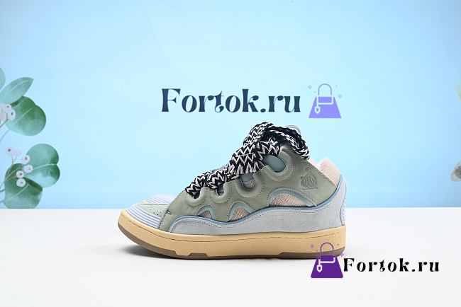 Fortok Lavin Curb Low Top Sneakers Grey&Green - 1
