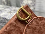 Fortok Dior Saddle Lotus Wallet Brown Grained Calfskin 12x10x5cm - 6