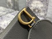 Fortok Dior Saddle Lotus Wallet Grey Grained Calfskin 12x10x5cm - 3