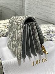 Fortok Dior Saddle Oblique Jacquard Compact Wallet Grey 12x10x5cm - 6