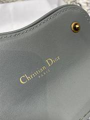 Fortok Dior Saddle Oblique Jacquard Compact Wallet Grey 12x10x5cm - 5