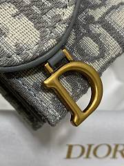 Fortok Dior Saddle Oblique Jacquard Compact Wallet Grey 12x10x5cm - 4