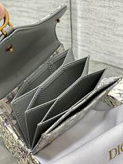 Fortok Dior Saddle Oblique Jacquard Compact Wallet Grey 12x10x5cm - 3