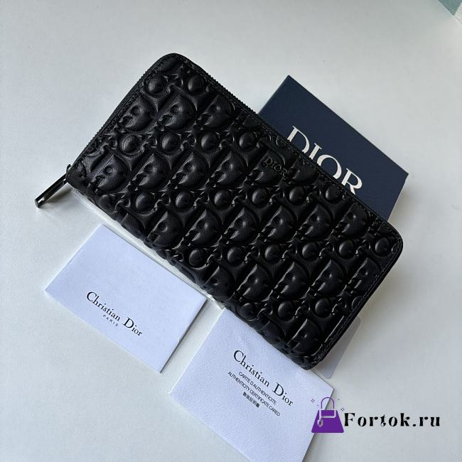 Fortok Dior Black Gravity Leather Wallet 19×11cm - 1