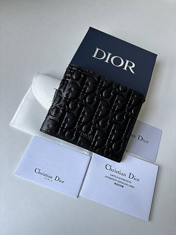 Fortok Dior Black Gravity Leather Wallet 11×9.5cm