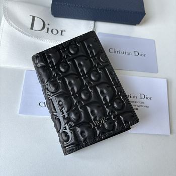 Fortok Dior Black Gravity Leather Wallet 8.2×11.2cm