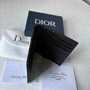 Fortok Dior Black Gravity Leather Wallet 8.2×11.2cm - 6