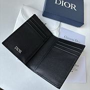 Fortok Dior Black Gravity Leather Wallet 8.2×11.2cm - 3