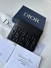 Fortok Dior Black Gravity Leather Card Holder 10x8cm - 1