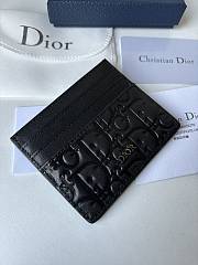 Fortok Dior Black Gravity Leather Card Holder 10x8cm - 6