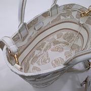 Fortok Dior Hat Basket Bag White and Gold-tone Gradient Butterflies Embroidery 27x20x8cm  - 4