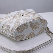 Fortok Dior Hat Basket Bag White and Gold-tone Gradient Butterflies Embroidery 27x20x8cm  - 6
