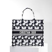 Fortok Dior Étoile Graphic Embroidery Tote Bag Blue&White 36.5x28x14cm - 1