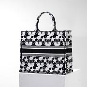 Fortok Dior Étoile Graphic Embroidery Tote Bag Blue&White 36.5x28x14cm - 5