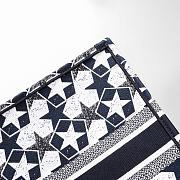 Fortok Dior Étoile Graphic Embroidery Tote Bag Blue&White 36.5x28x14cm - 2