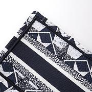 Fortok Dior Étoile Graphic Embroidery Mini Tote Bag Blue&White 22.5x24x8cm - 6
