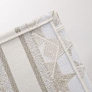 Fortok Dior Étoile Graphic Embroidery Mini Tote Bag Beige&White 22.5x24x8cm - 4