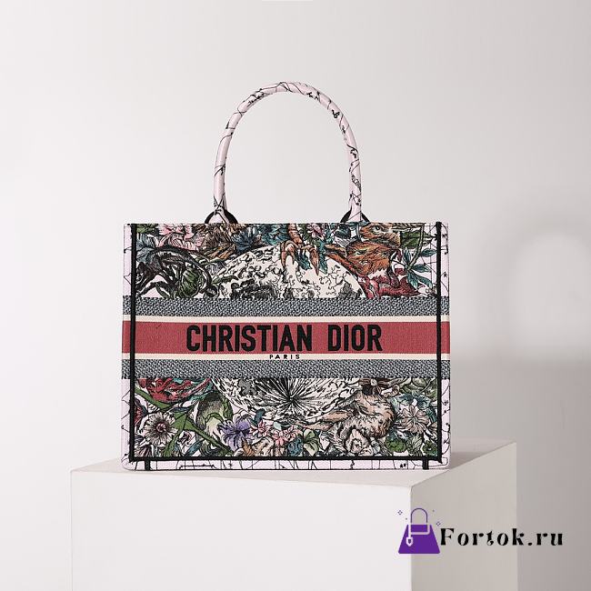 Fortok Dior Multicolor Zodiac Sign EmbroiderY Tote Bag 36x27x16cm  - 1