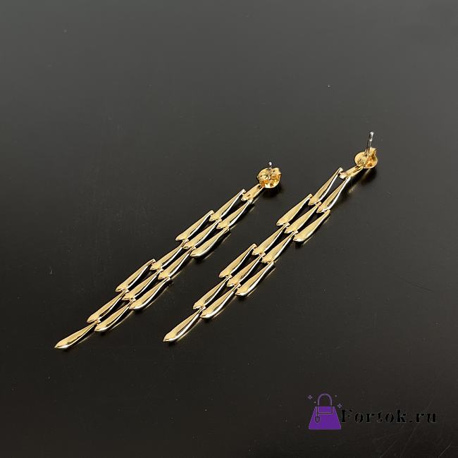 Fortok Bottega Veneta Branch-shaped Drop Earrings Gold - 1