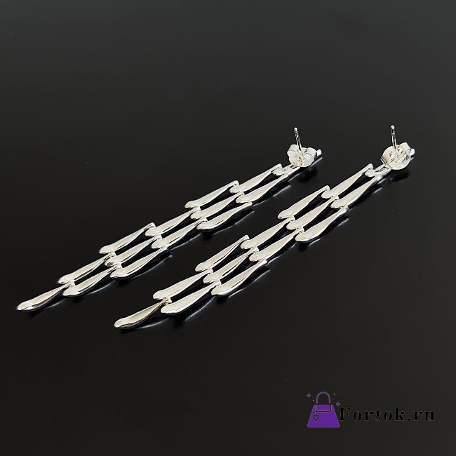 Fortok Bottega Veneta Branch-shaped Drop Earrings Silver - 1