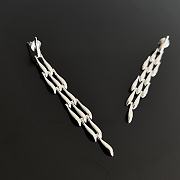 Fortok Bottega Veneta Branch-shaped Drop Earrings Silver - 6